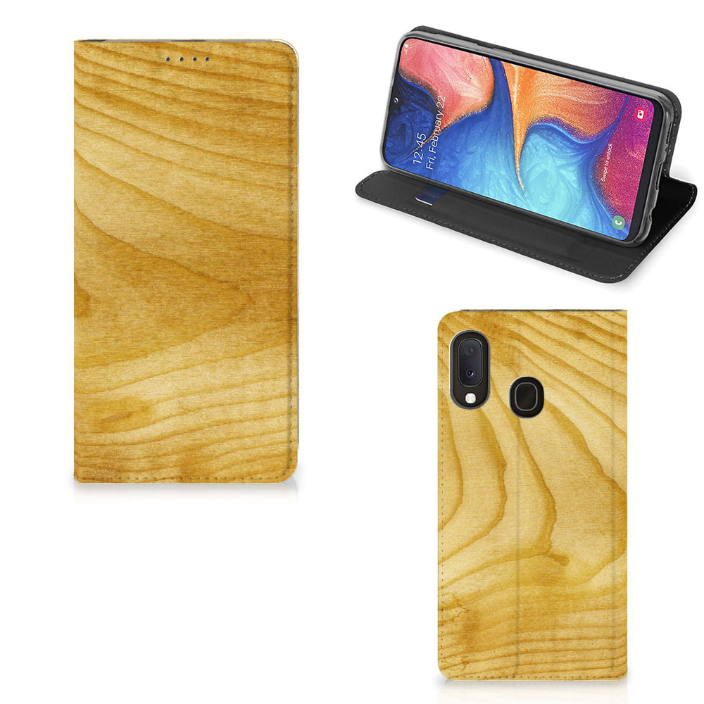Samsung Galaxy A20e Book Wallet Case Licht Hout