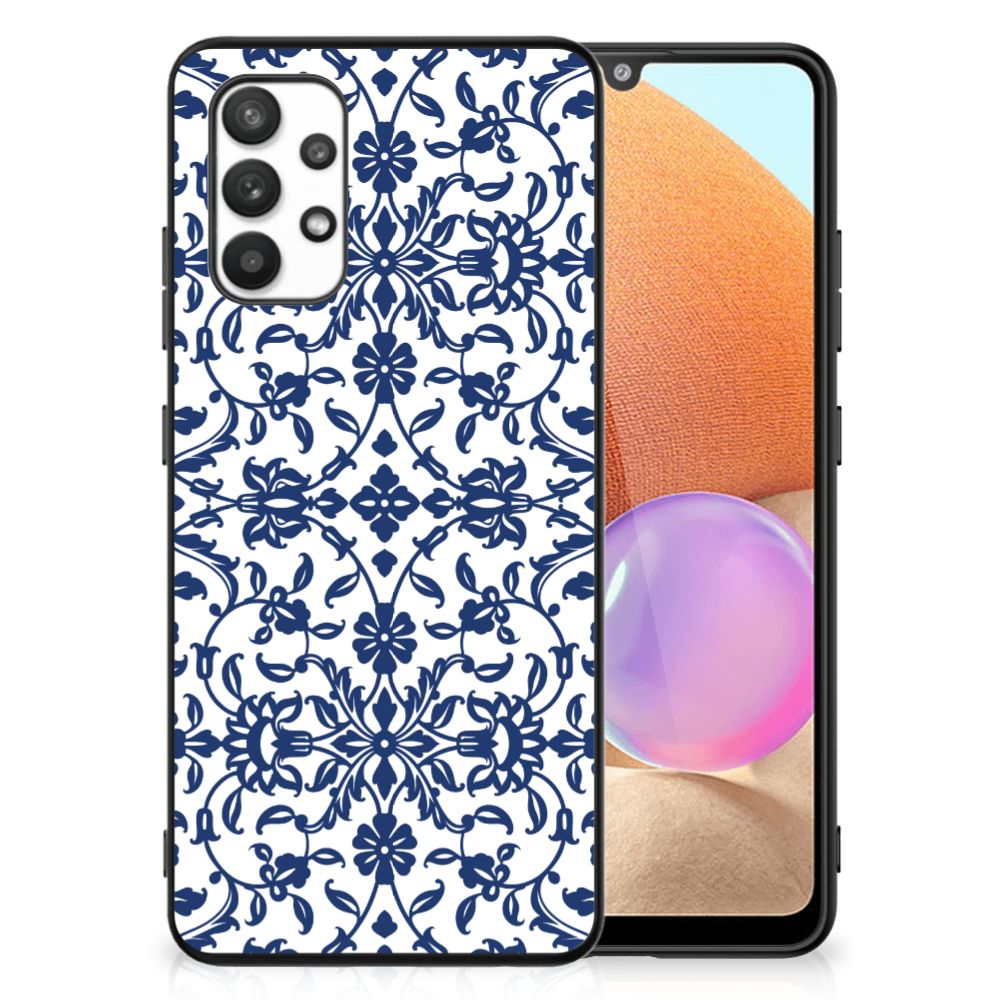 Samsung Galaxy A32 4G | A32 5G Enterprise Editie Bloemen Hoesje Flower Blue B2C Telecom