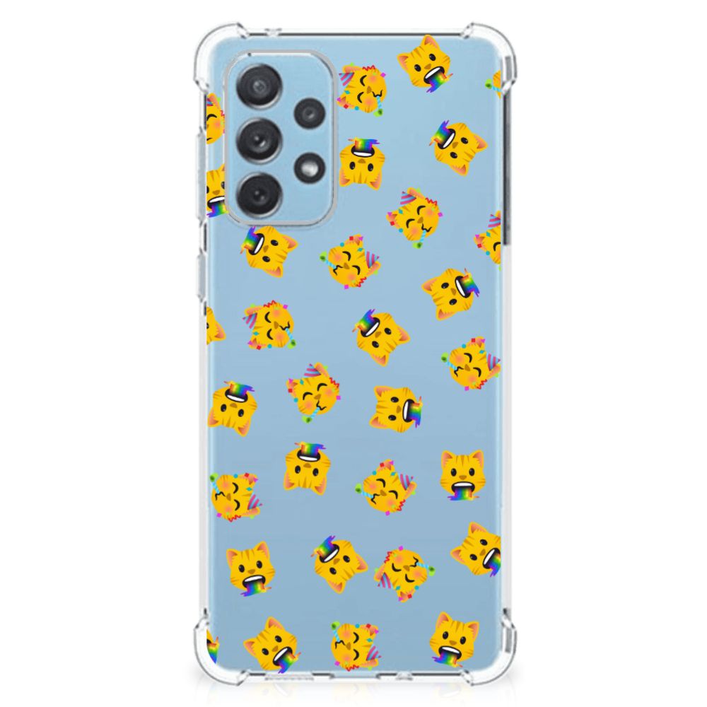 Doorzichtige Silicone Hoesje voor Samsung Galaxy A73 Katten Emojis B2C Telecom