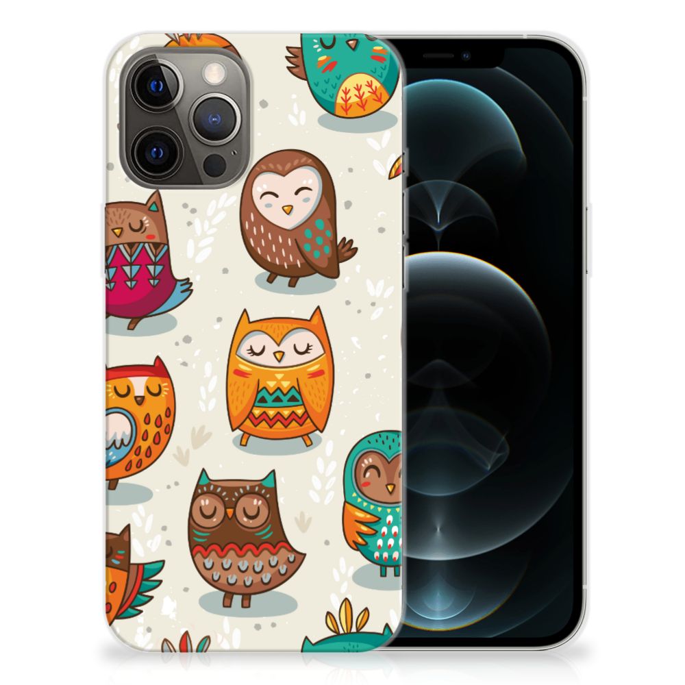 iPhone 12 Pro Max TPU Hoesje Vrolijke Uilen