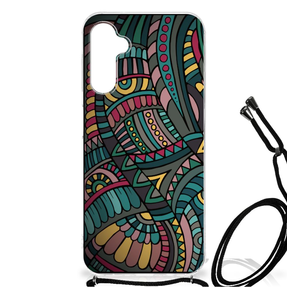 Samsung Galaxy A14 5G Doorzichtige Silicone Hoesje Aztec met kleurrijk design
