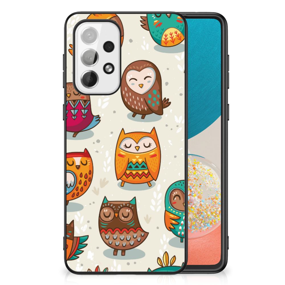 Samsung Galaxy A73 Dierenprint Telefoonhoesje Vrolijke Uilen B2C Telecom