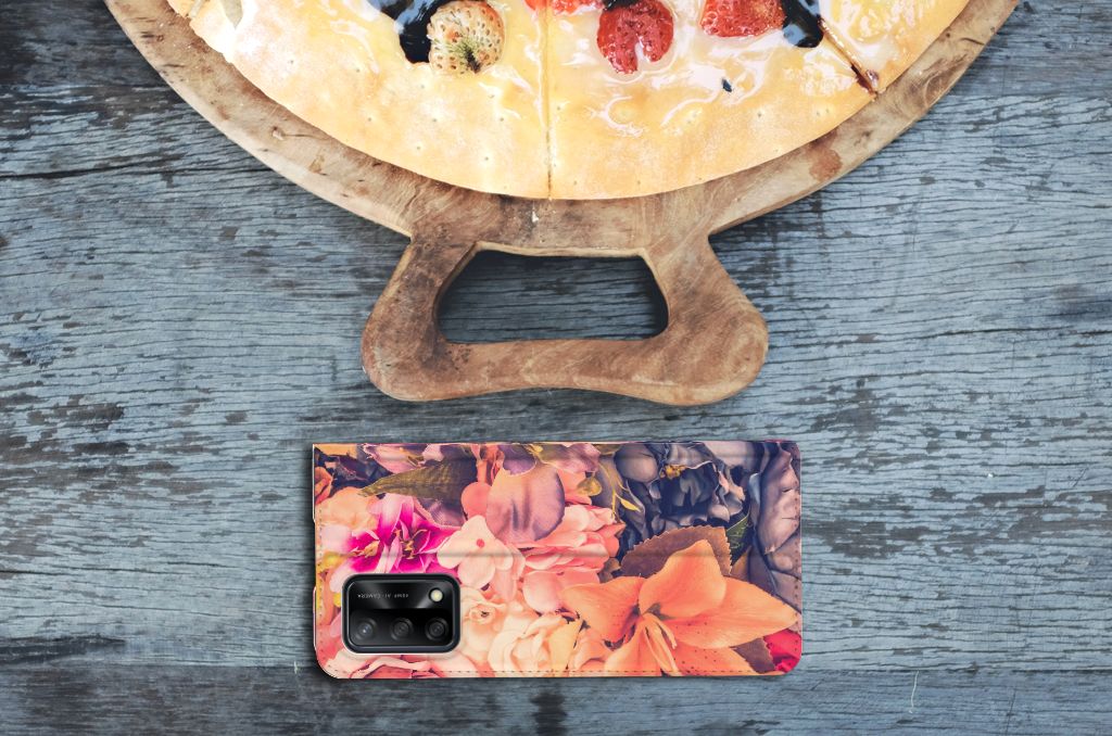 OPPO A74 4G Smart Cover Bosje Bloemen - B2C Telecom