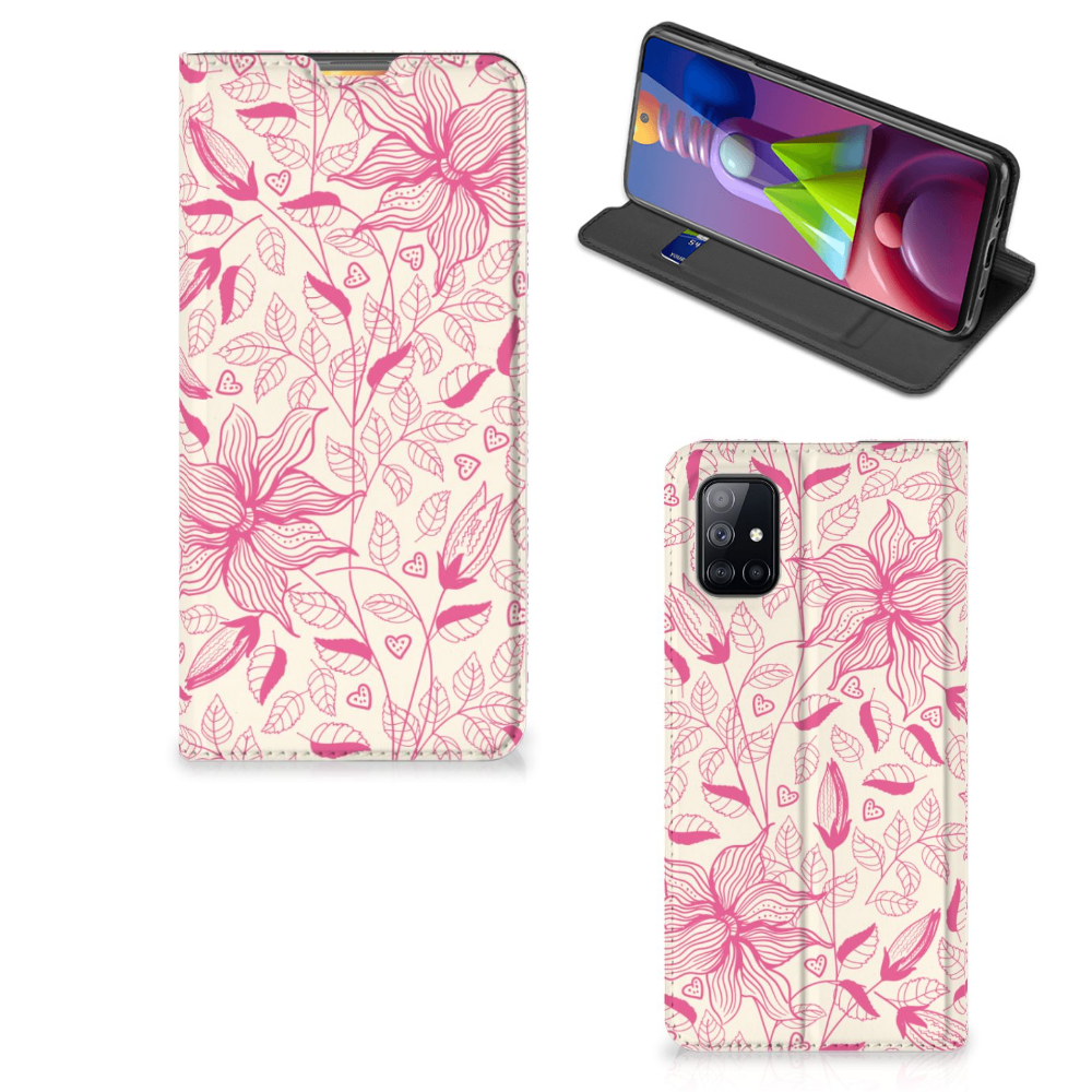 Samsung Galaxy M51 Smart Cover Pink Flowers - B2C Telecom