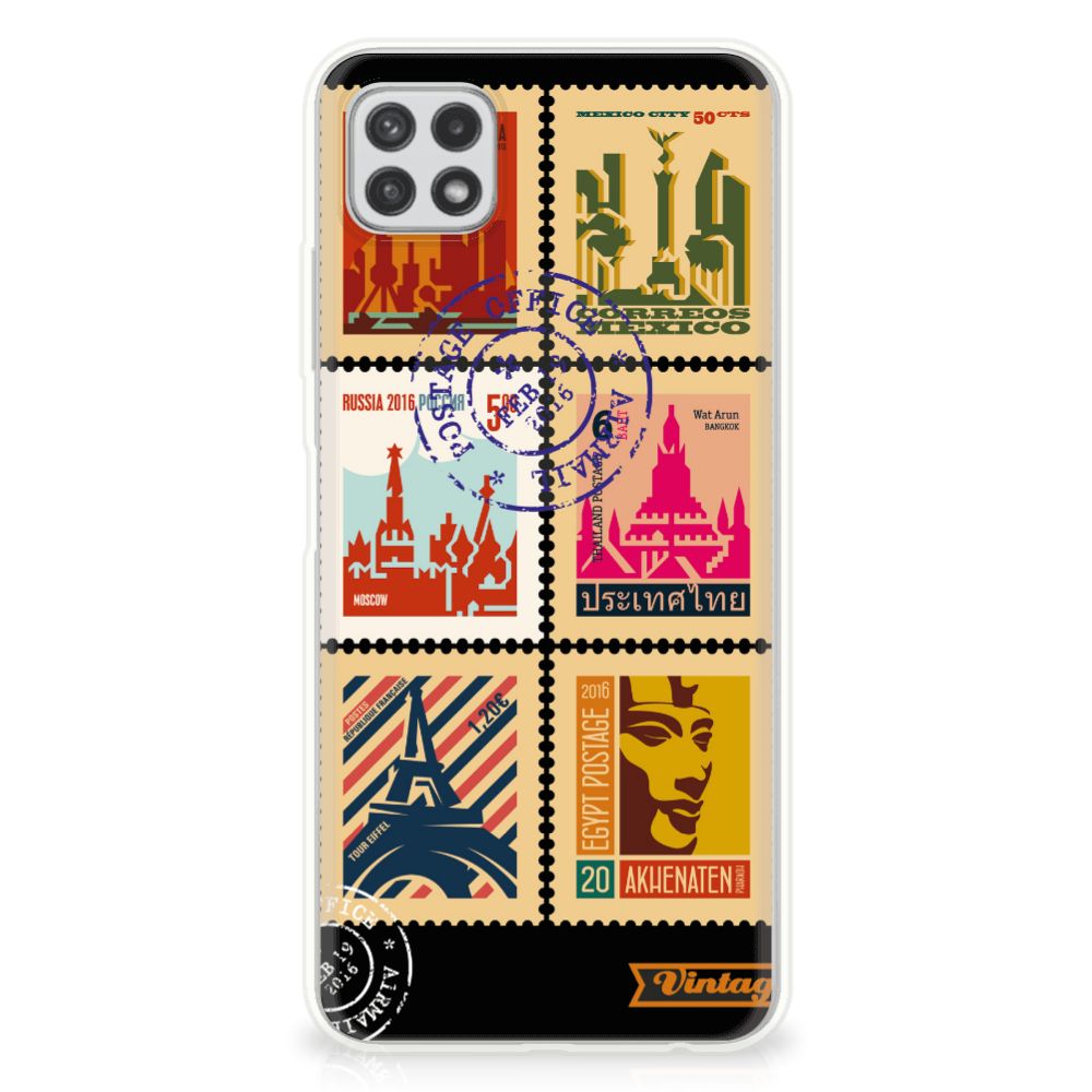 Samsung Galaxy A22 5G Siliconen Back Cover Postzegels B2C Telecom