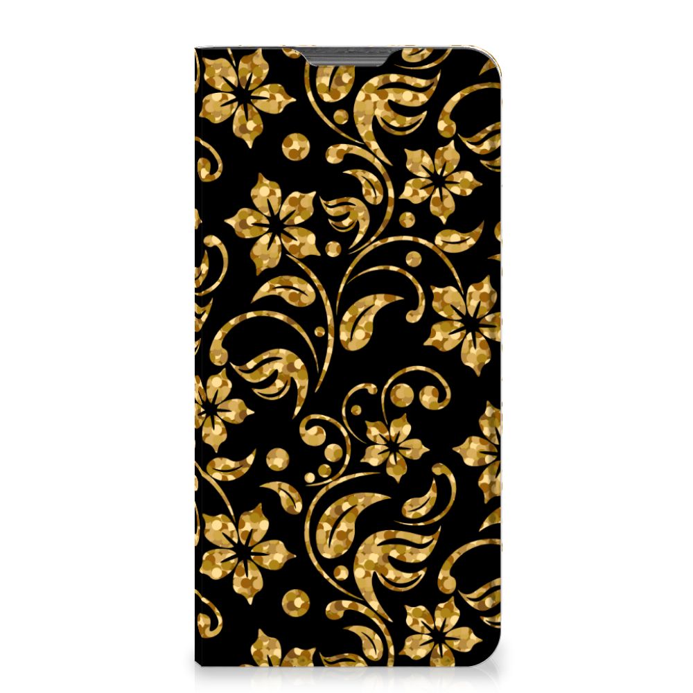Motorola Moto G52 | Moto G82 Smart Cover Gouden Bloemen - B2C Telecom