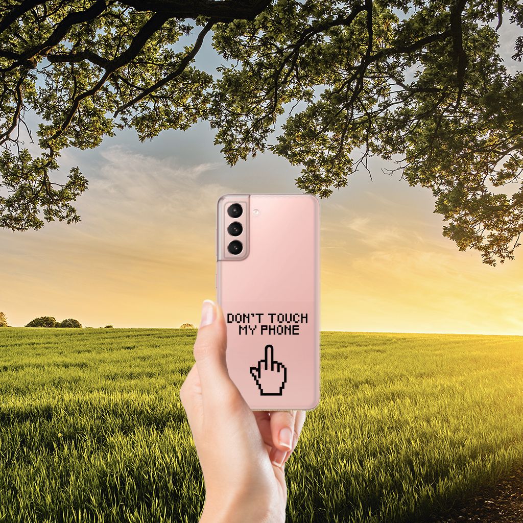 Samsung Galaxy S21 Silicone-hoesje Finger Don't Touch My Phone B2C Telecom