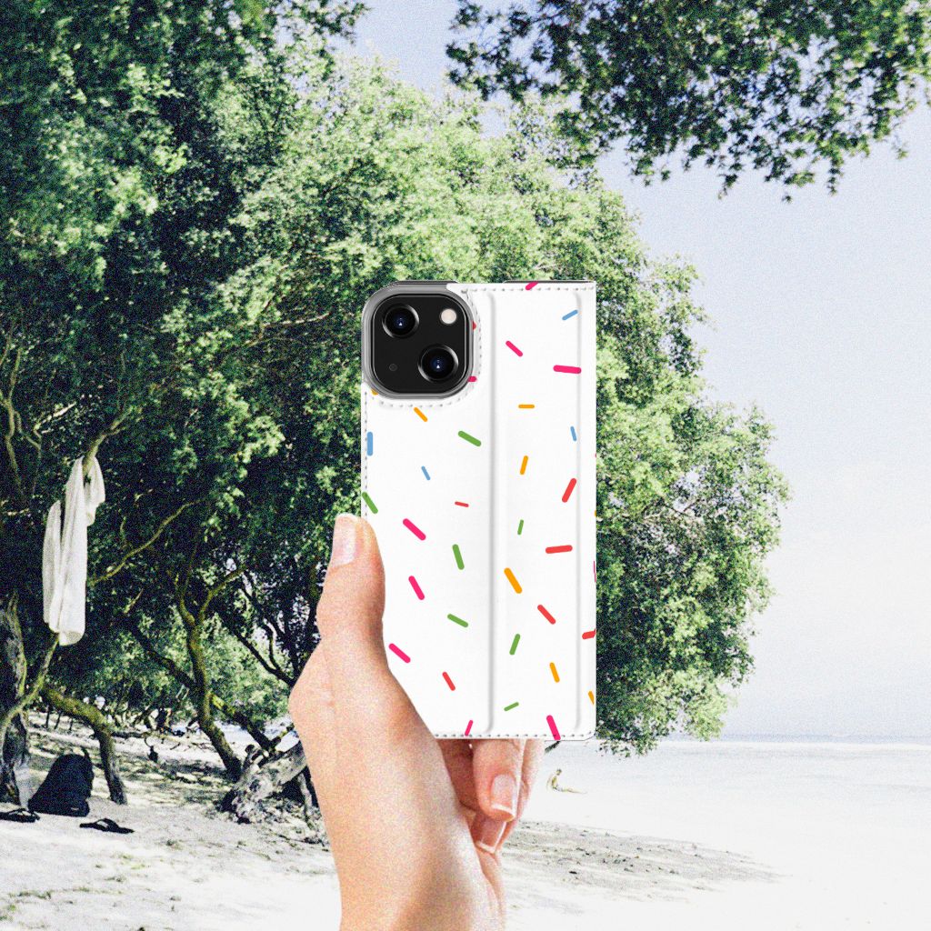 iPhone 14 Flip Style Cover Donut Roze