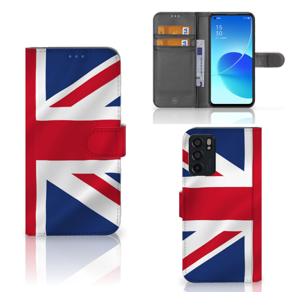 OPPO Reno6 5G Bookstyle Case Groot-Brittannië