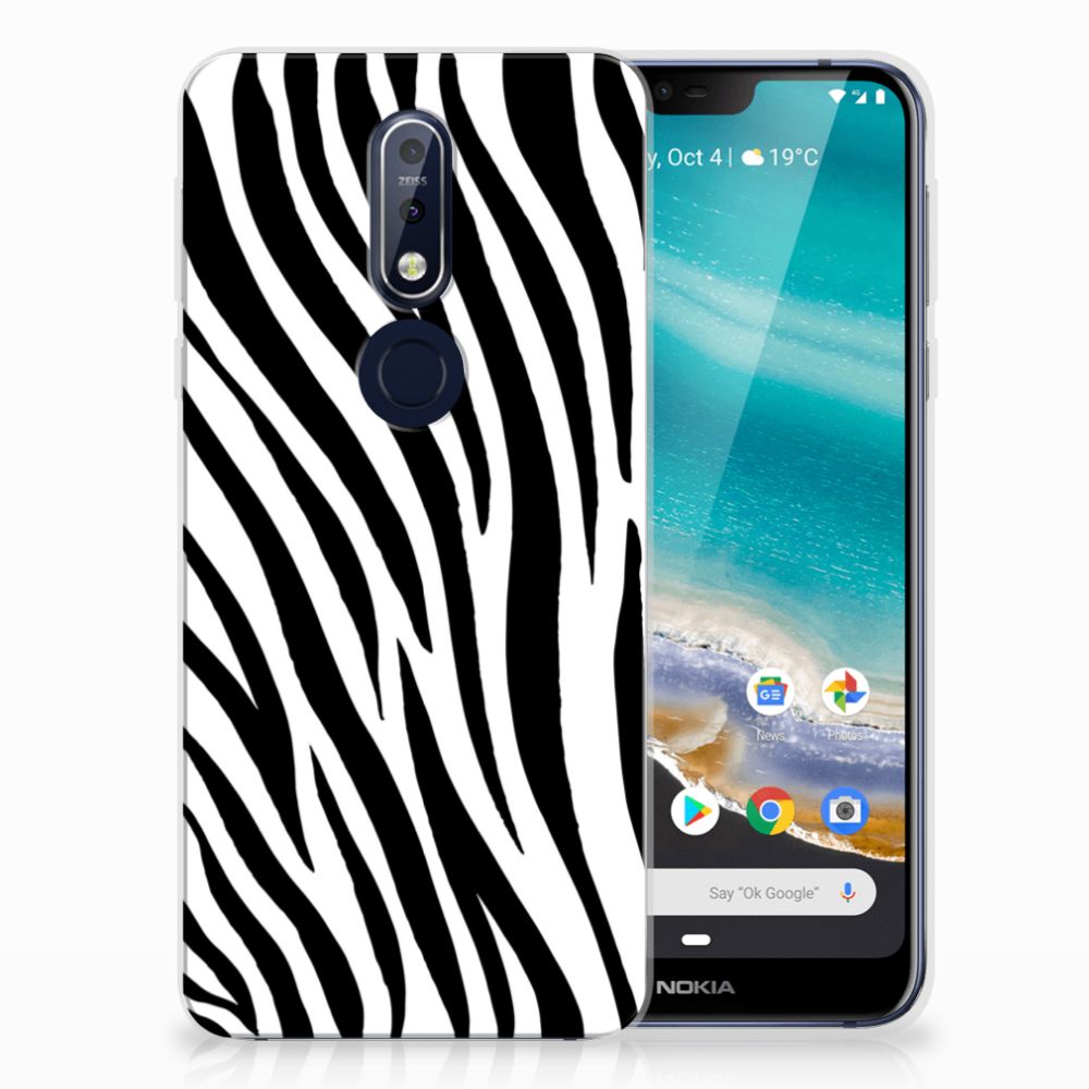 Nokia 7.1 TPU Hoesje Zebra