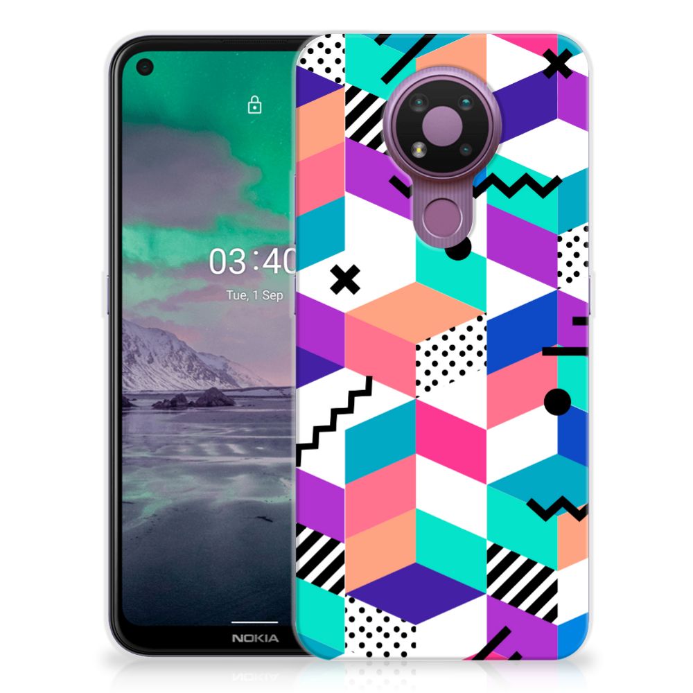Nokia 3.4 TPU Hoesje Blokken Kleurrijk B2C Telecom