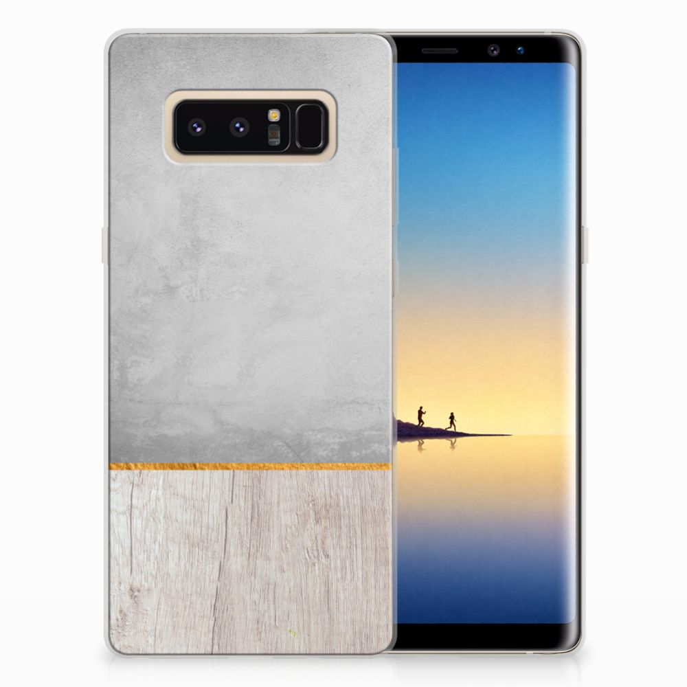 Samsung Galaxy Note 8 Bumper Hoesje Wood Concrete