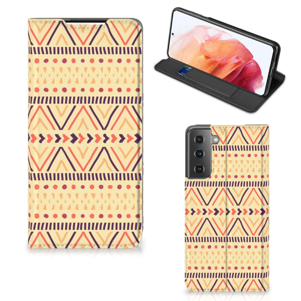 Samsung Galaxy S21 Hoesje met Magneet Aztec Yellow