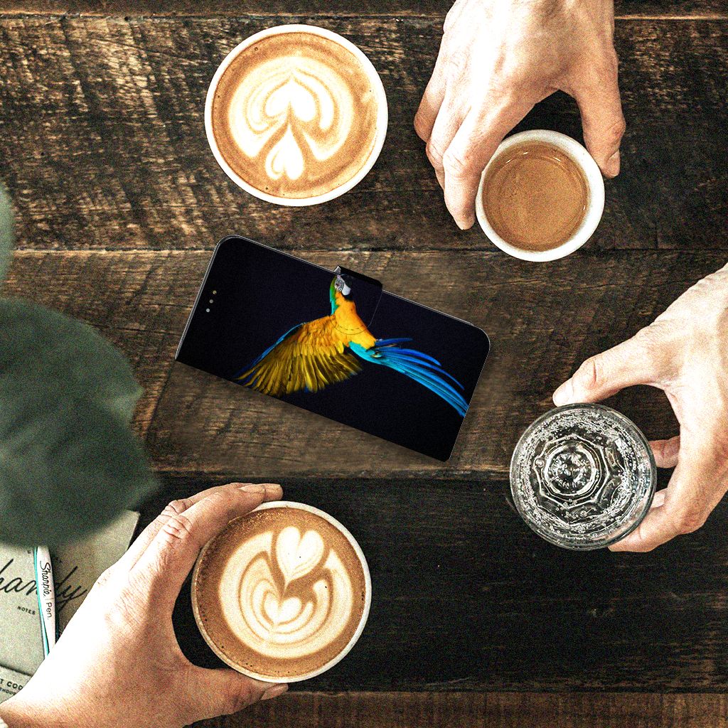 Motorola Moto G52 | Moto G82 Telefoonhoesje met Pasjes Papegaai