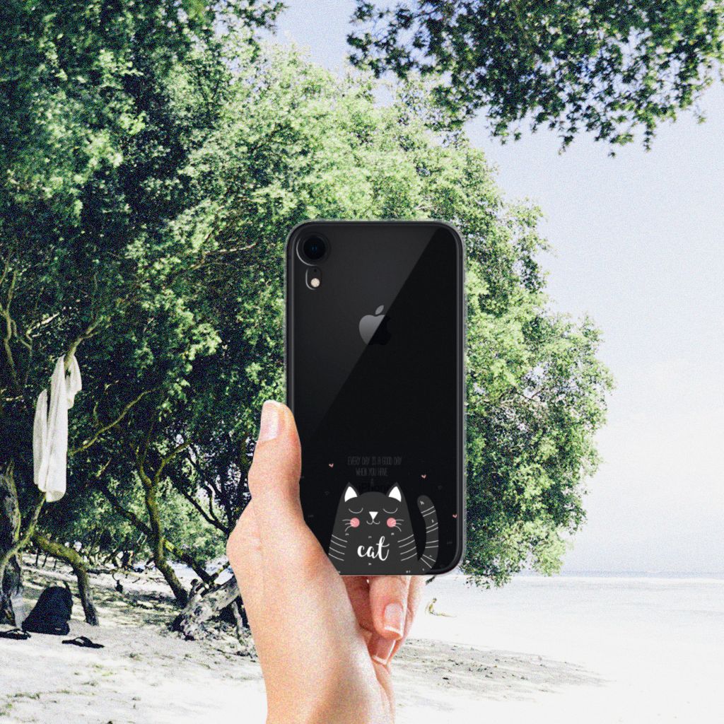 Apple iPhone Xr Telefoonhoesje met Naam Cat Good Day