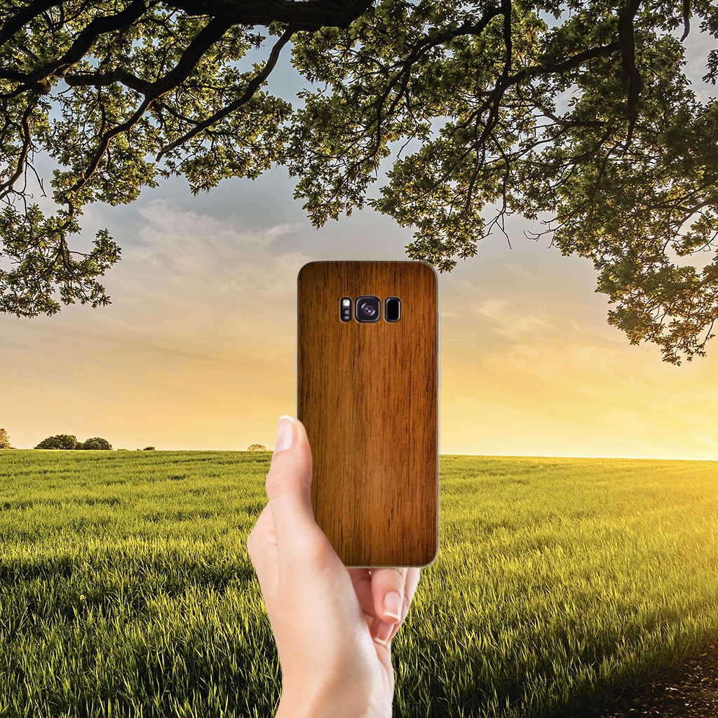 Samsung Galaxy S8 Plus Bumper Hoesje Donker Hout