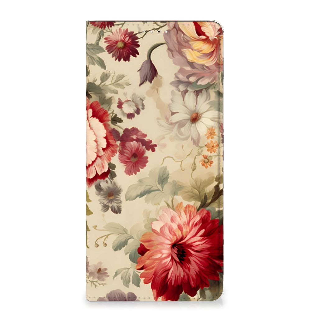Samsung Galaxy A33 5G Smart Cover Bloemen voorzijde met kleurrijke bloemenprint.