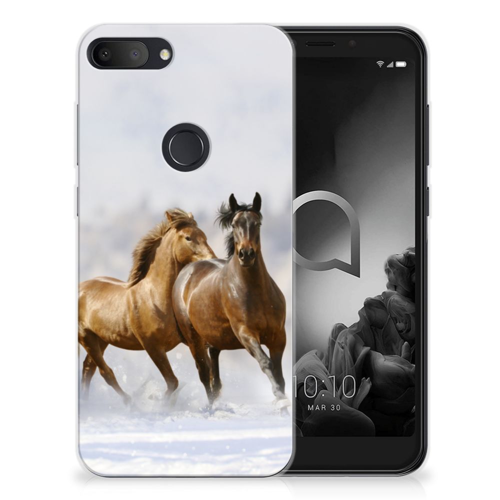 Alcatel 1S (2019) TPU Hoesje Paarden