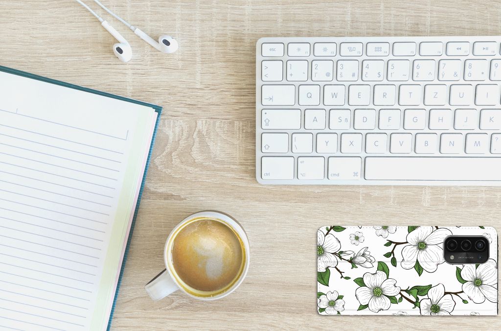 OPPO A54 5G | A74 5G | A93 5G Smart Cover Dogwood Flowers - B2C Telecom