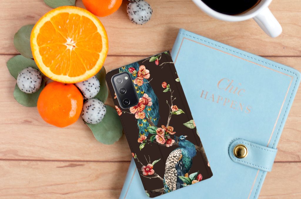 Samsung Galaxy S20 FE Hoesje maken Pauw met Bloemen - B2C Telecom