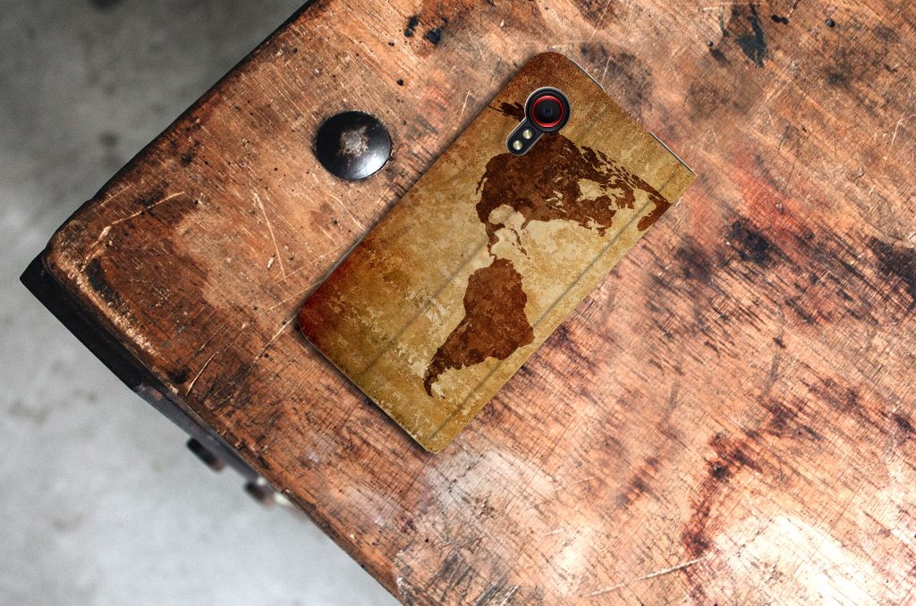 Samsung Galaxy Xcover 5 Book Cover Wereldkaart - B2C Telecom