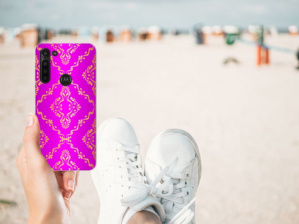 Siliconen Hoesje Motorola Moto G8 Power Barok Roze B2C Telecom