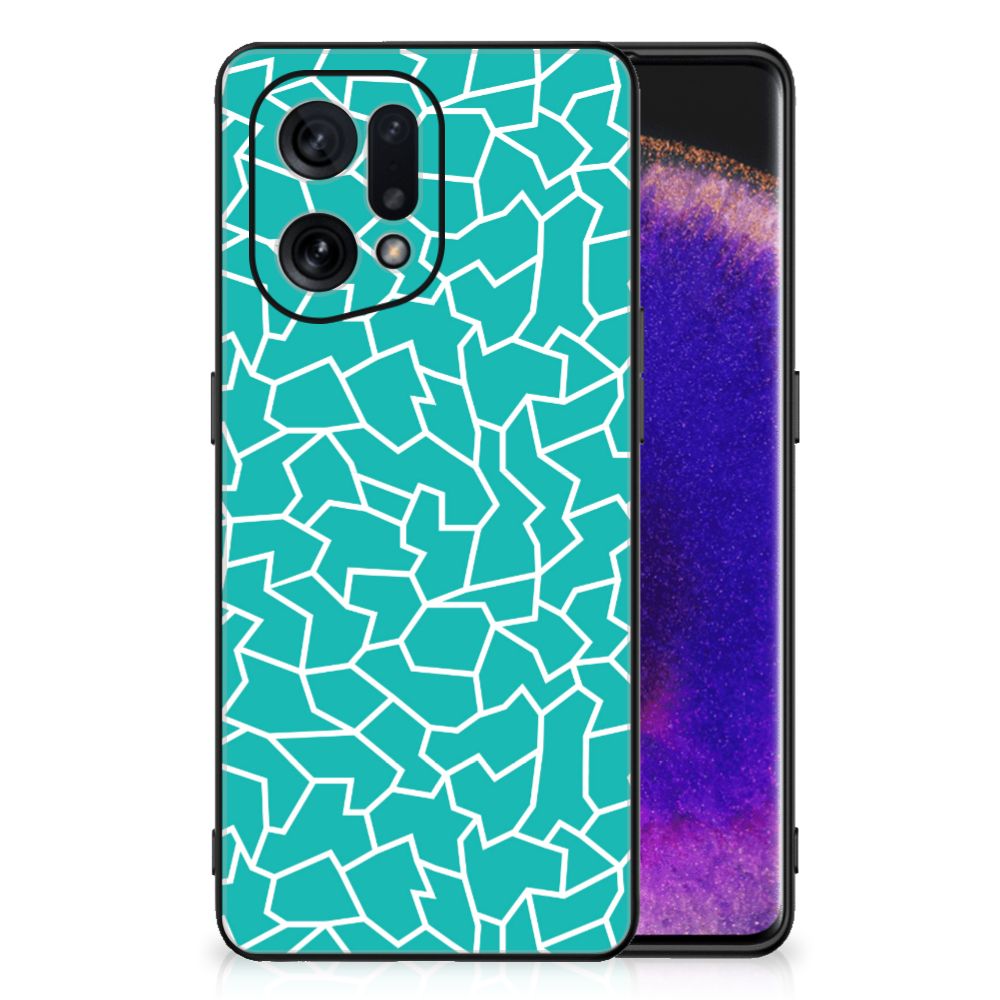 OPPO Find X5 Leuk Telefoonhoesje Cracks Blue