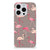 iPhone 15 Pro Max TPU Hoesje Flamingo met roze flamingo's op een grijze achtergrond đĻŠ