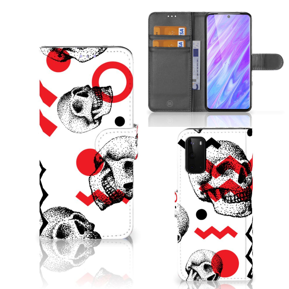 Telefoonhoesje met Naam Samsung Galaxy S20 Skull Red