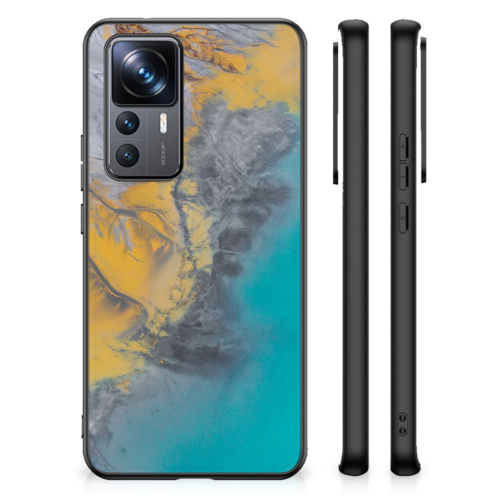 Xiaomi 12T | 12T Pro Marmeren Print Telefoonhoesje Marble Blue Gold