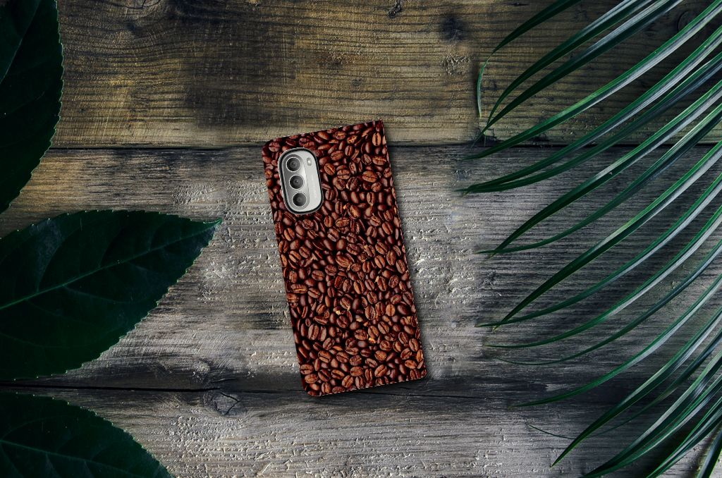 Motorola Moto G51 5G Flip Style Cover Koffiebonen - B2C Telecom