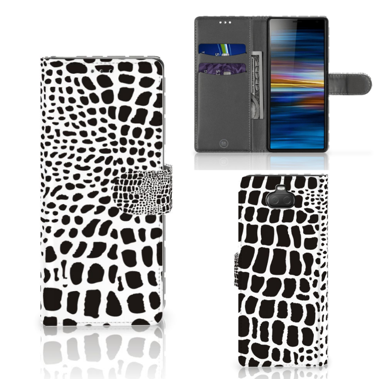 Sony Xperia 10 Telefoonhoesje met Pasjes Slangenprint