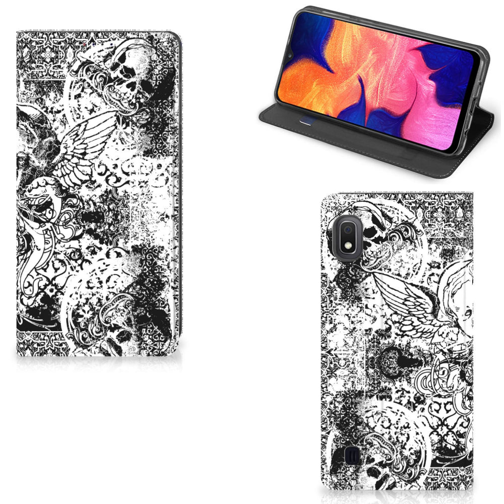 Mobiel BookCase Samsung Galaxy A10 Skulls Angel