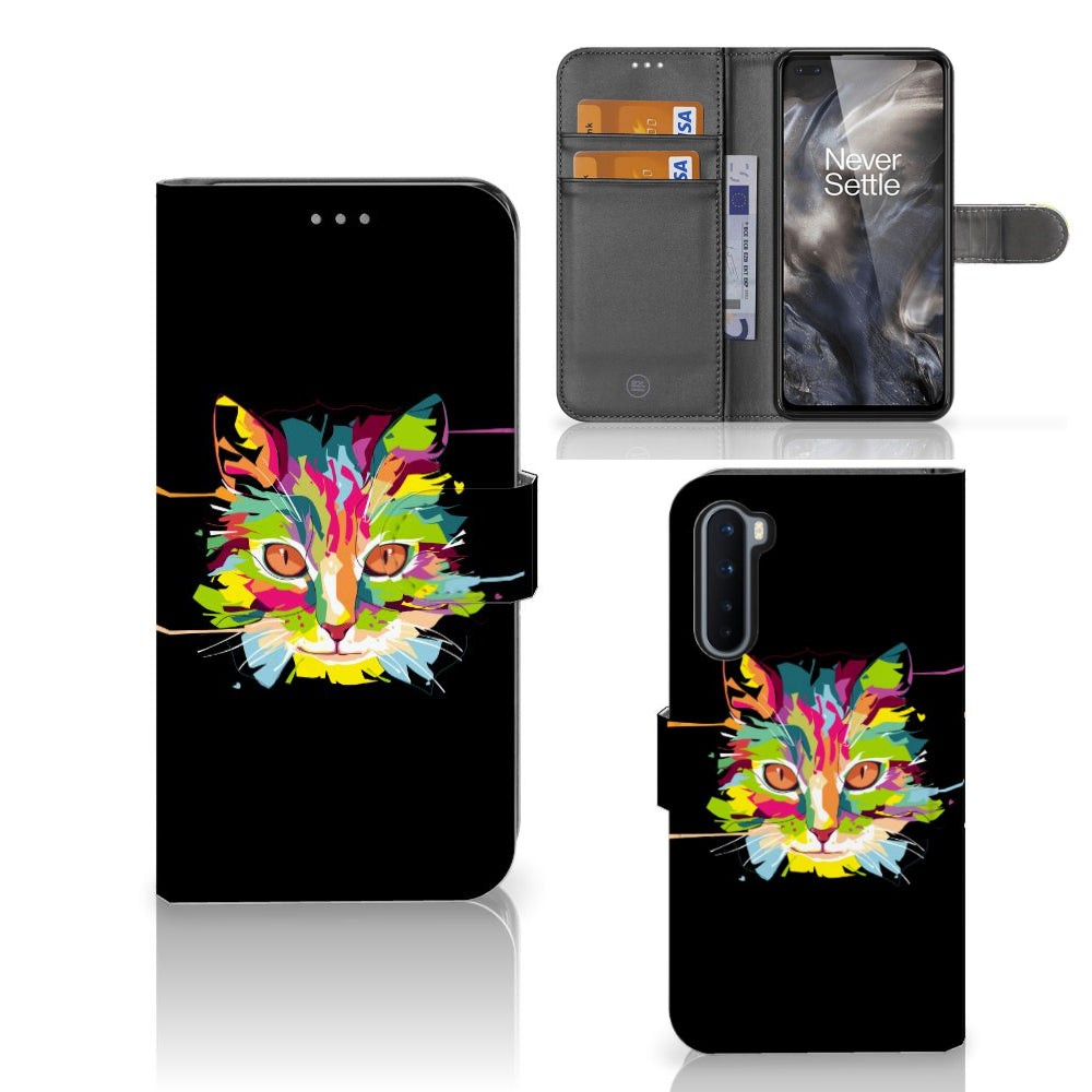 OnePlus Nord Leuk Hoesje Cat Color