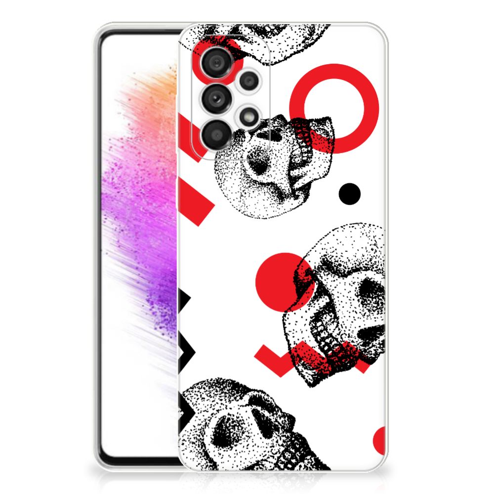Silicone Back Case Samsung Galaxy A73 5G Skull Red B2C Telecom