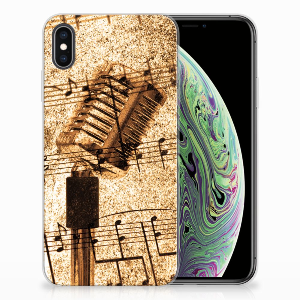 Apple iPhone Xs Max Siliconen Hoesje met foto Bladmuziek