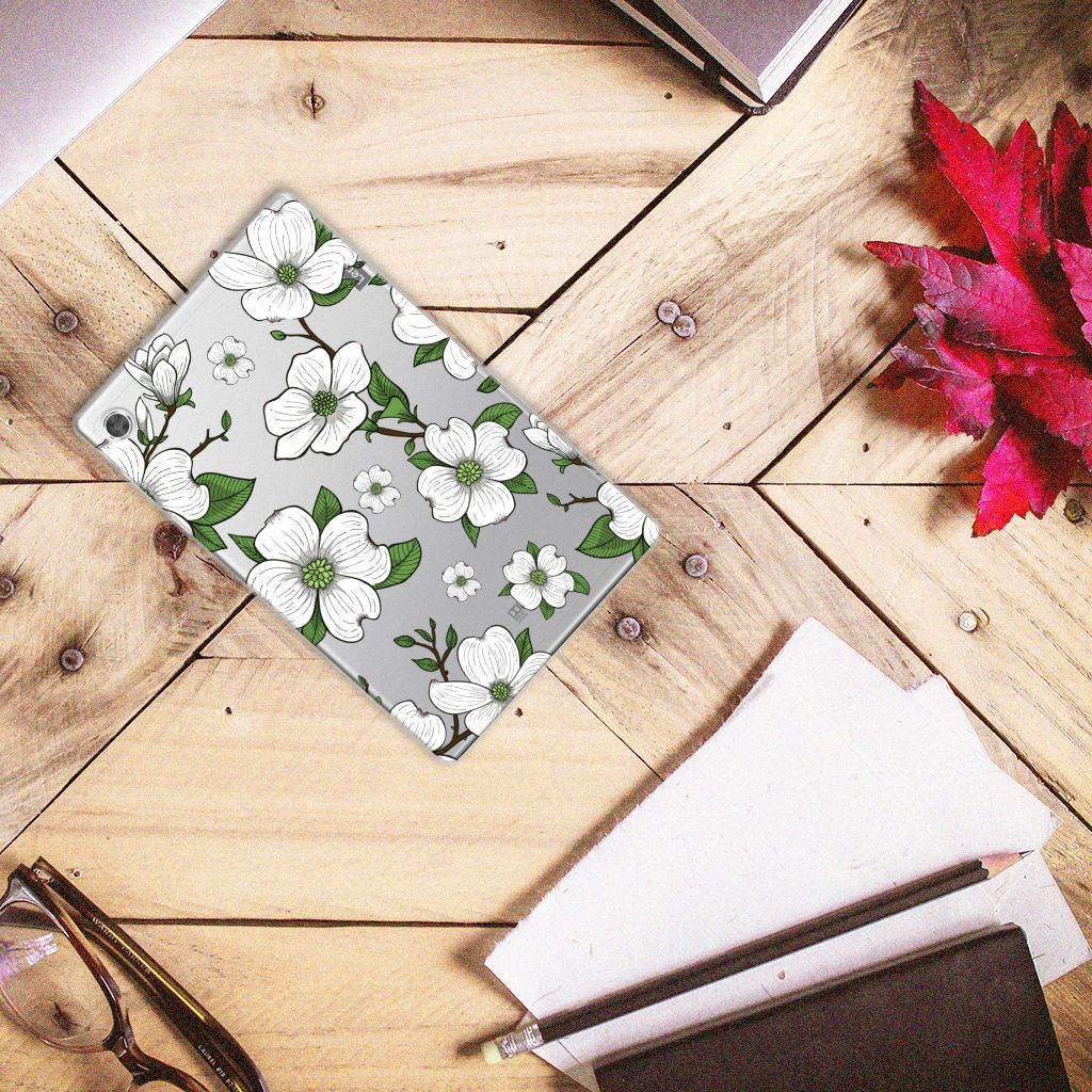 Lenovo Tab M10 Plus Siliconen Hoesje Dogwood Flowers - B2C Telecom