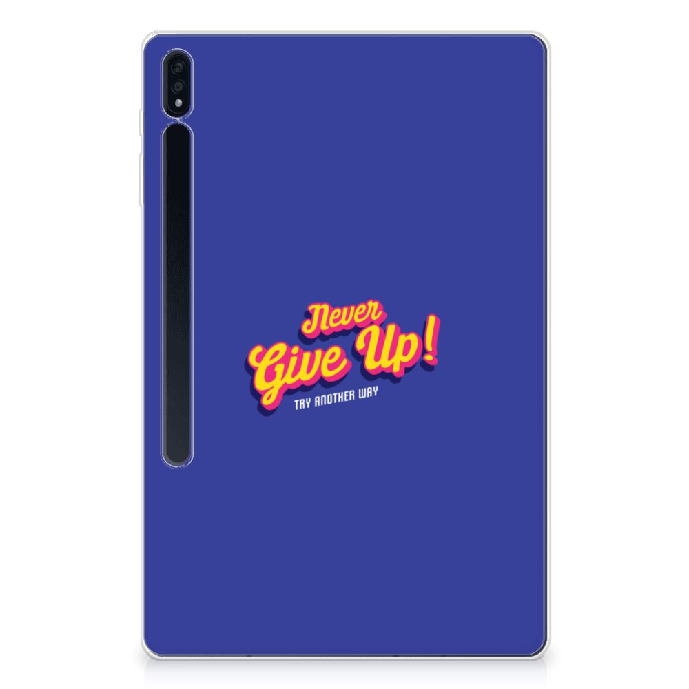 Samsung Galaxy Tab S7 Plus | S8 Plus Back cover met naam Never Give Up