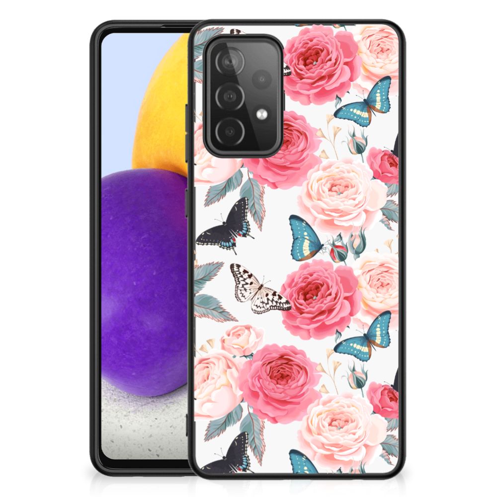 Samsung Galaxy A72 (5G/4G) Bloemen Hoesje Butterfly Roses