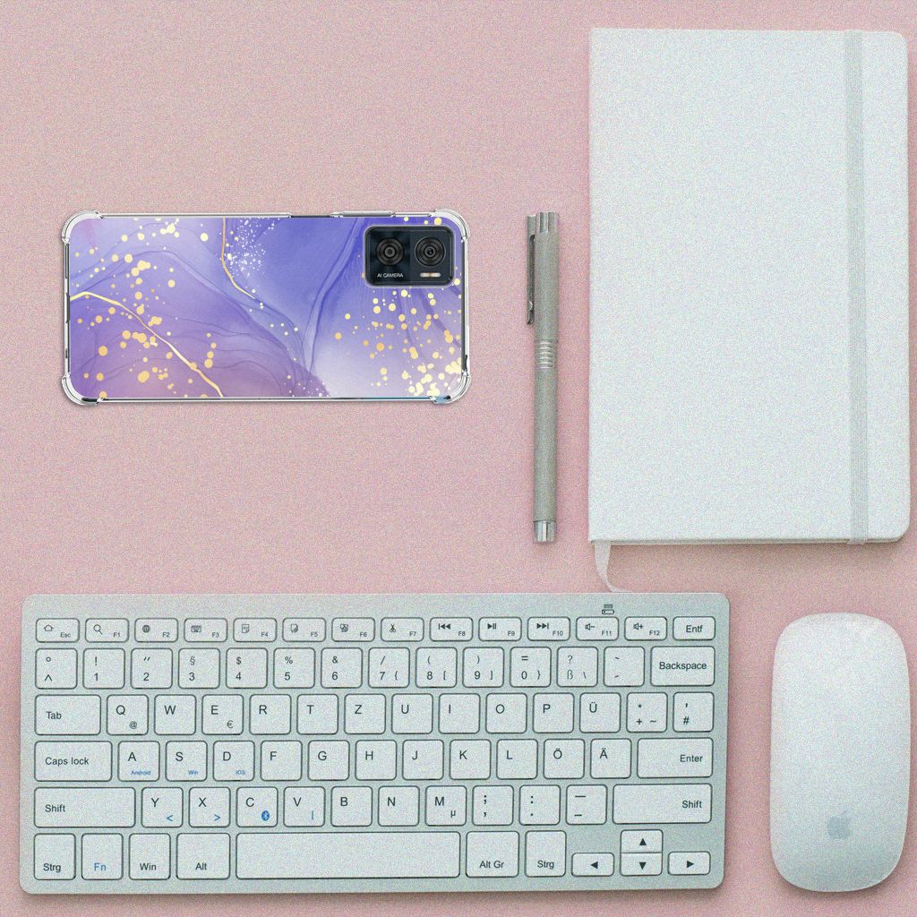 Back Cover voor Motorola Moto E22 | E22i Watercolor Paars B2C Telecom