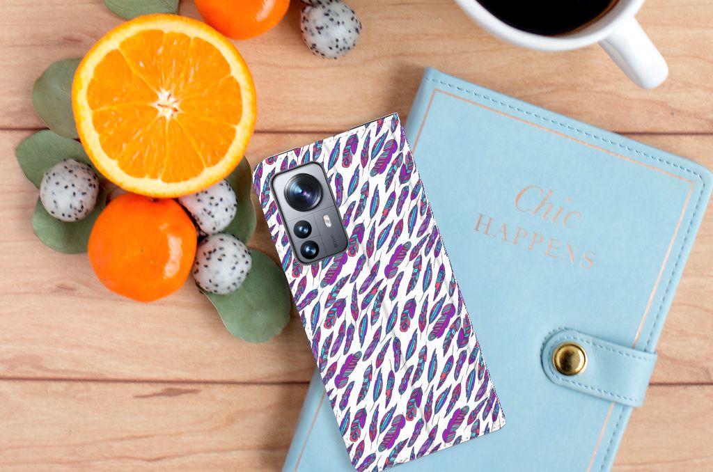 Xiaomi 12 Pro Hoesje met Magneet Feathers Color - B2C Telecom