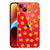 TPU bumper voor iPhone 14 Plus Katten Emojis met vrolijke kattenstickers đą op een rode achtergrond.