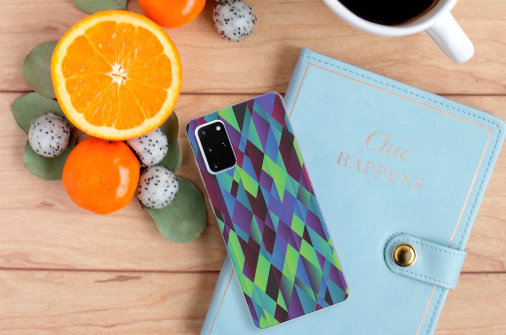 Samsung Galaxy S20 Plus TPU Hoesje Abstract Green Blue B2C Telecom