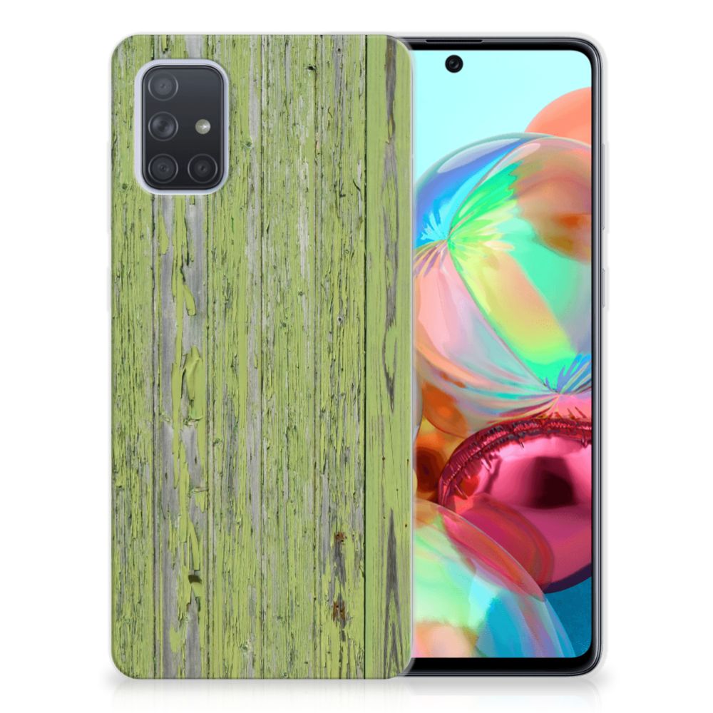 Samsung Galaxy A71 Bumper Hoesje Green Wood
