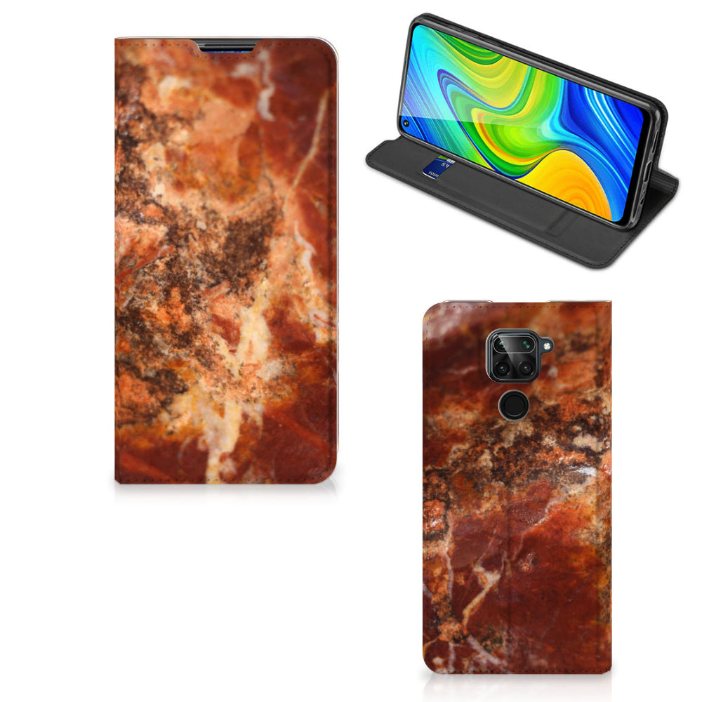 Xiaomi Redmi Note 9 Standcase Marmer Bruin
