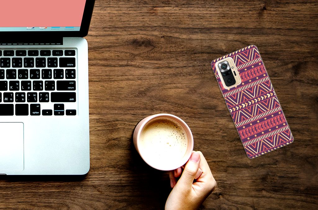 Xiaomi Redmi Note 10 Pro TPU bumper Aztec Paars B2C Telecom