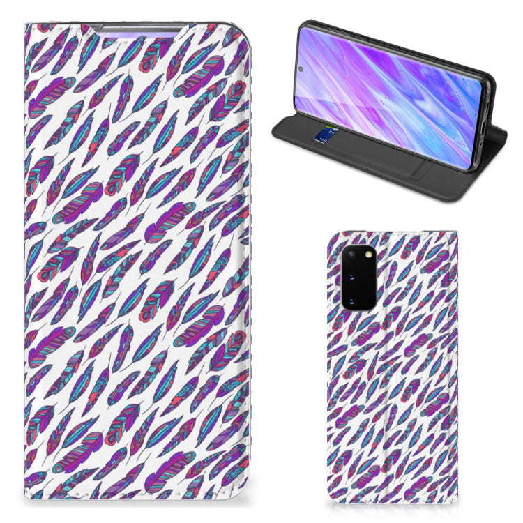Samsung Galaxy S20 Hoesje met Magneet Feathers Color