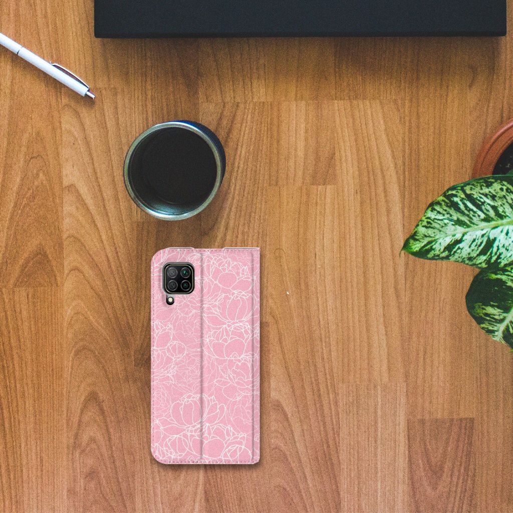 Huawei P40 Lite Smart Cover White Flowers - B2C Telecom