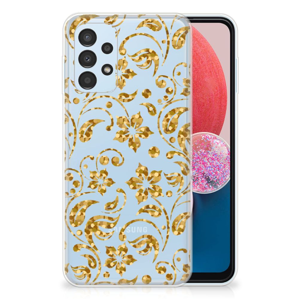 Samsung Galaxy A13 4G TPU Case Gouden Bloemen B2C Telecom