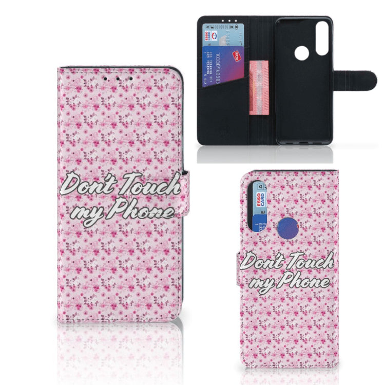 Alcatel 1S 2020 Portemonnee Hoesje Flowers Pink DTMP